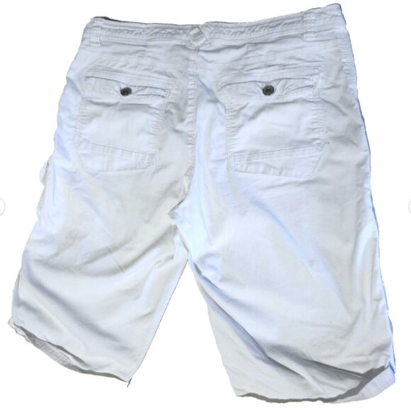 Point Zero Shorts Womens 13 White Long Cargo Look 4 Pockets Flat Front - Picture 2 of 6